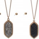 Druzy Drusy Pendant with 18in Chain Simple Classic