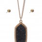 Druzy Drusy Pendant with 18in Chain Simple Classic