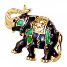 Crystal and Epoxy Decorated Elephant Pin Brooch