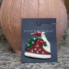 Folk Art Christmas Enamel Santa Brooch