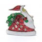 Folk Art Christmas Enamel Santa Brooch