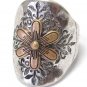 Large Owl or Flower Metal Ring Must See