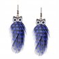 Owl Earrings with Real Feathers Yes we are cute!