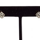 Child's Kids Girls Earrings Greek Key Design Stud Earrings