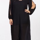 Sexy Elegant Black ALL SHEER Chiffon Jumpsuit with 2 Different Looks Dancer