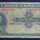COLOMBIA BANKNOTES $ 5 PESOS ORO 1947