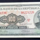 BANKNOTE COLOMBIA 100 PESOS ORO 1967 P 403c REF CO-521 SAL.E