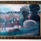 PAUL GAUGIN * A FARM IN BRITTANY* OIL ON CANVAS REPRODUCTION-SOLID WOOD FRAME