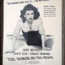 POSTER *THE WOMAN ON THE BEACH*ORIGINAL JOAN BENNET -ROBERT RYAN-FRAMED 11 X14