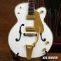 BRIAN SETZER- White Hollow Body Gretsch 1:4 Scale Replica Guitar ~Axe Heaven~