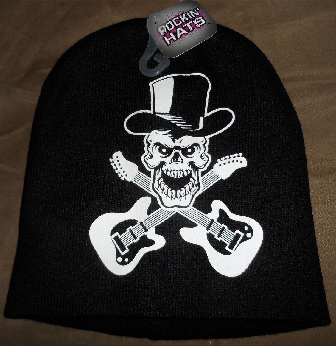 POISON - Skeleton & Guitars Knit Beanie ~Brand New~