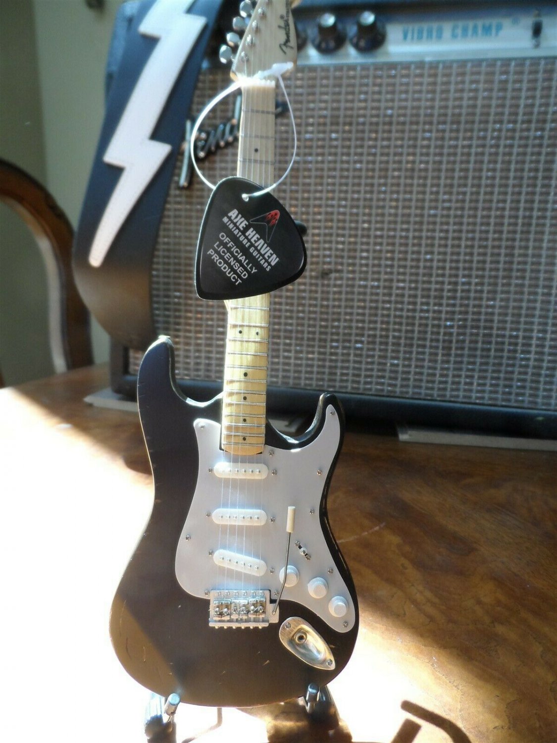 ERIC CLAPTON-Signature Vintage Distressed Black Strat 1:4Scale Guitar~Axe Heaven