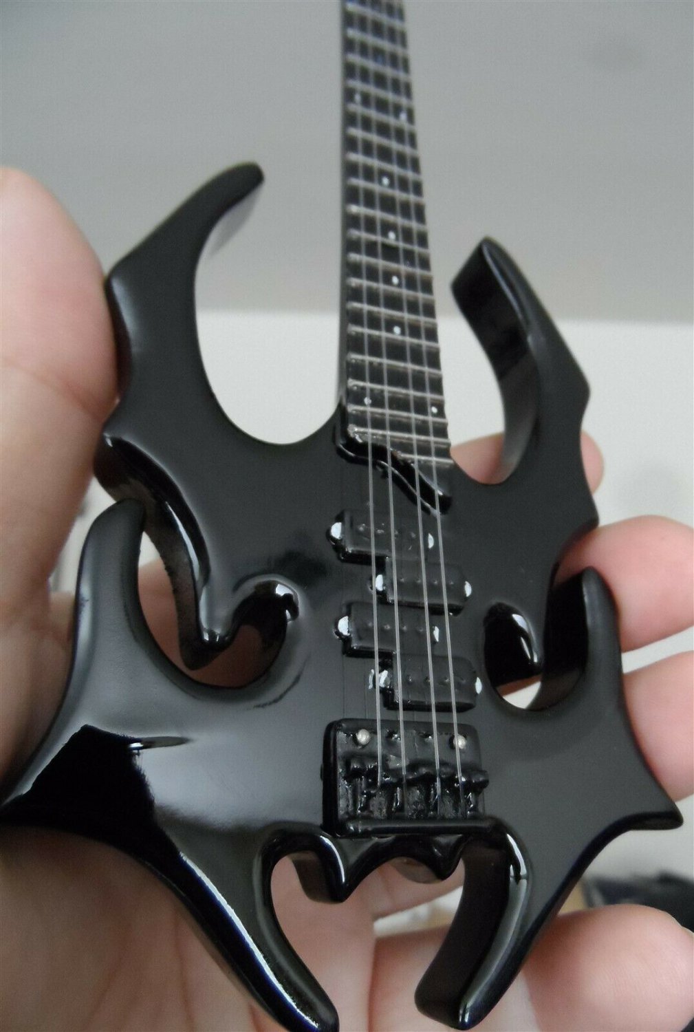 THE MISFITS Devastato Graphite Black 1:4 Scale Replica Bass Guitar ~New~