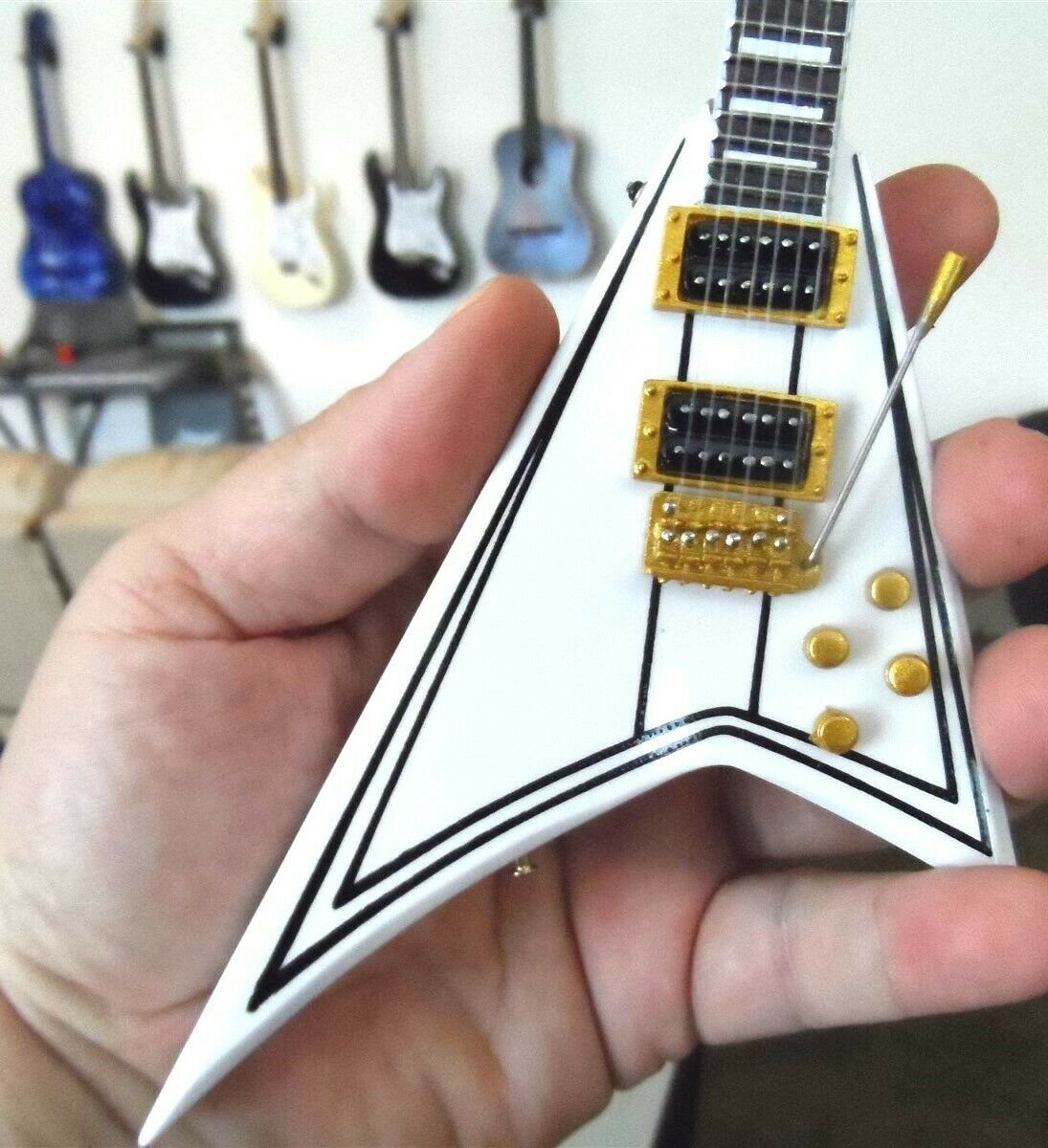 RANDY RHOADS- White Concorde V 1:4 Scale Replica Guitar ~Axe Heaven~
