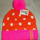 HOOTERS Orange Polka Dot Licensed Striped Knit Beanie *Never Worn*