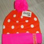 HOOTERS Orange Polka Dot Licensed Striped Knit Beanie *Never Worn*