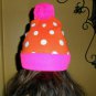 HOOTERS Orange Polka Dot Licensed Striped Knit Beanie *Never Worn*