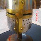 Miniature 5 Inch 20-Gauge Steel Crusader Helmet W/Stand ~New~