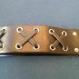 Black Leather 1.5 Inch Wide Cuff Bracelet with Criss-Cross Straps ~Adjustable~