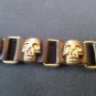 Black Leather Bracelet with Buckles & Skulls ~Adjustable~ Be a Rockstar!