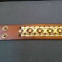 Brown Leather 1.5 Inch Wide Bracelet with "X" Design. Be a Rockstar!~Adjustable~