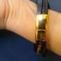 5 String Leather Bracelet with Tiger Eye Beads & Magnetic Clasp