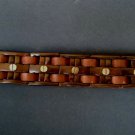 Brown Leather 1.5 Inch Wide Cuff Bracelet with Steel Nails! ~Adjustable~