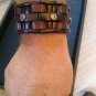Brown Leather 1.5 Inch Wide Cuff Bracelet with Steel Nails! ~Adjustable~