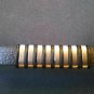 Black PU Leather / Steel Bracelet with Eight Silver Bands. Be a Rockstar! ~New~