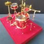 Miniature 4-5.5 Inch Replica Metal Drum Set - RED ~New~