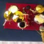 Miniature 4-5.5 Inch Replica Metal Drum Set - RED ~New~