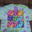 THE ROLLING STONES-Tongue Distressed Retro Men's Tie Dye T-Shirt~Never Worn~L XL