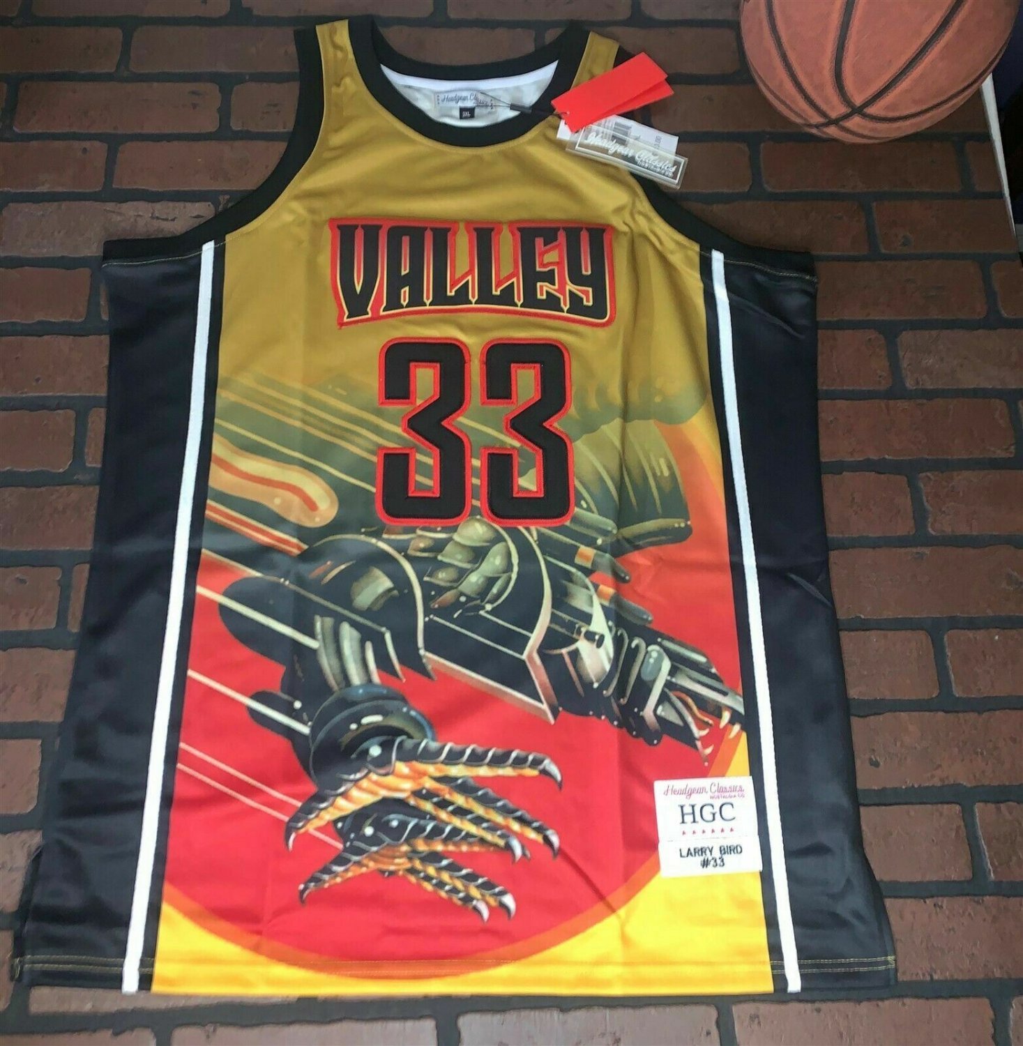 LARRY BIRD / JUDAS PRIEST Headgear Classics Basketball Jersey Never