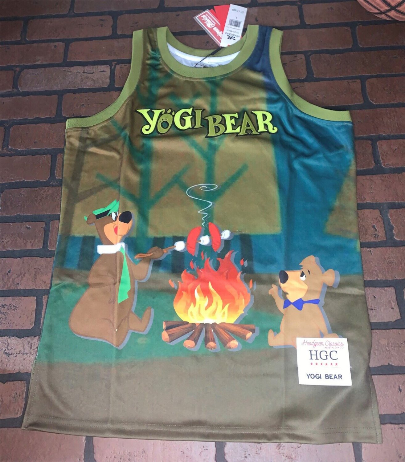 YOGI BEAR JELLYSTONEPARK Headgear Classics Basketball Jersey~Not Worn~M L XL XXL