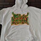 BILLIE EILISH - 2020 White Graffiti Sleeve Pullover Hoodie ~BRAND NEW~ M XL