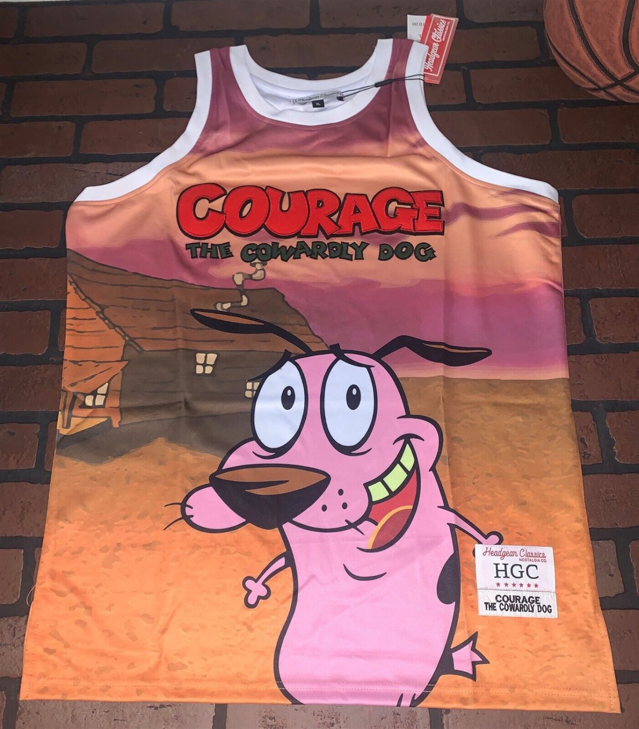 COURAGE COWARDLY DOG Headgear Classics Basketball Jersey ~Never Worn~ M XL 2XL