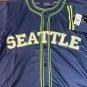 SEATTLE Blue and Green Embroidered Button-Up Baseball Jersey ~Never Worn~ M-2XL