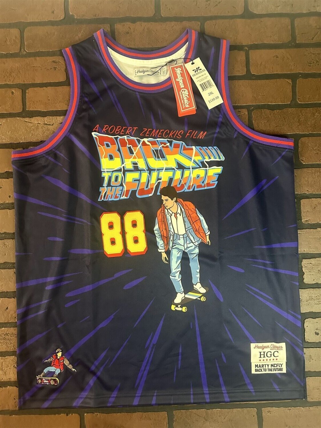 BACK TO THE FUTURE Marty McFly Headgear Classics Basketball Jersey~Never Worn2XL
