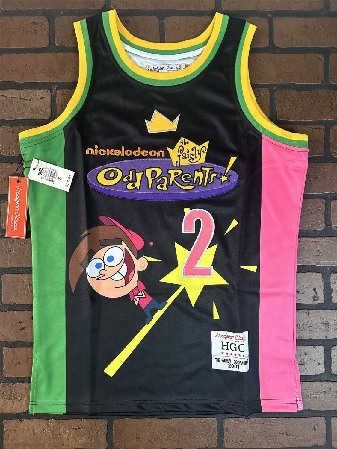 FAIRLY ODD PARENTS Headgear Classics Black Basketball Jersey~Never Worn~ S