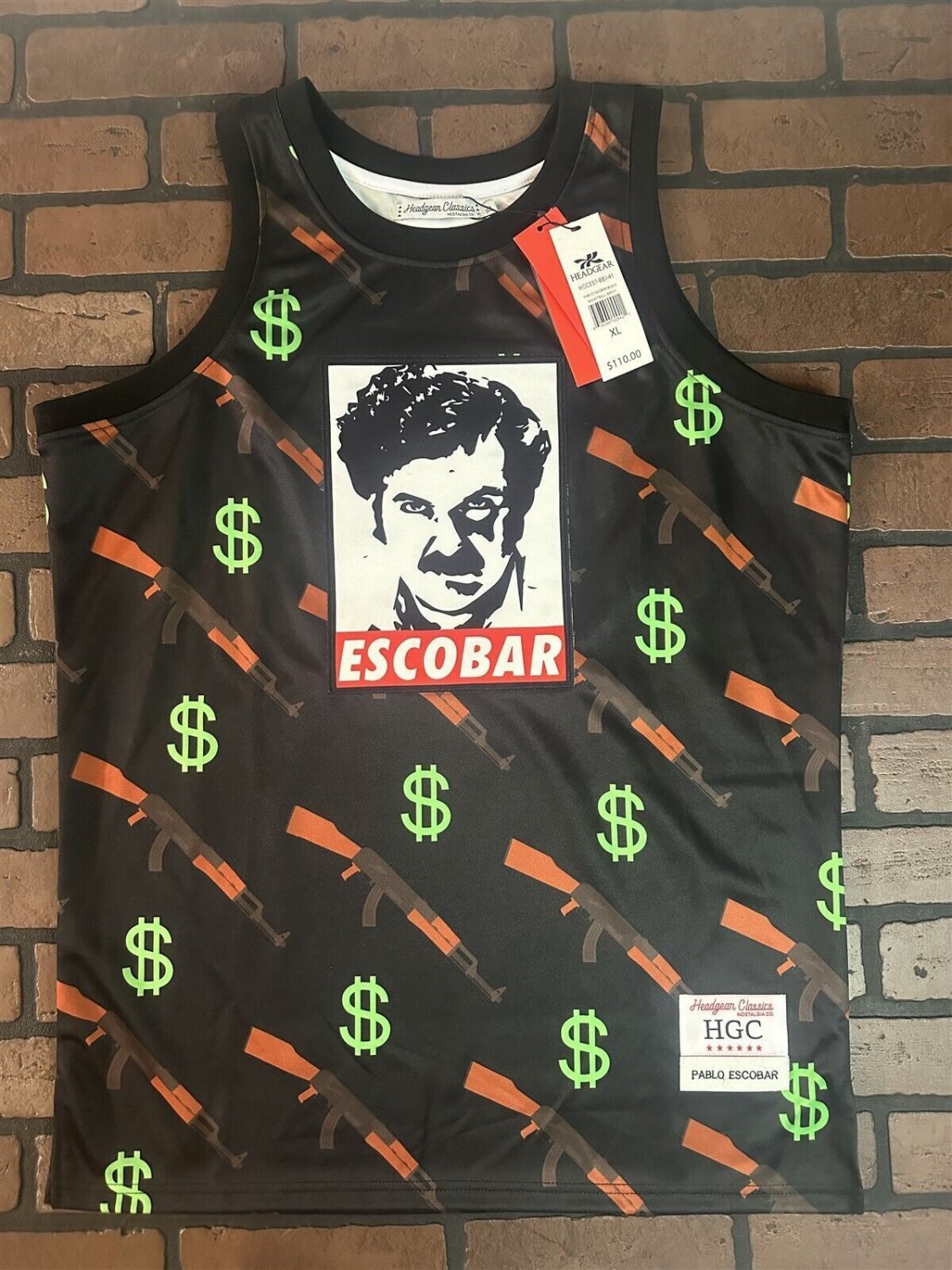 PABLO ESCOBAR Black Headgear Classics Basketball Jersey ~Never Worn~ XL