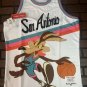 WILE E COYOTE/SAN ANTONIO White Headgear Classics Basketball Jersey~New~XL 2XL