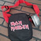 IRON MAIDEN - Distressed Logo Rocksax Crossbody Bag~New~