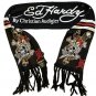 ED HARDY by Christian Audigier-2000s Death Or Glory Vtg Black Scarf~NEVER WORN~