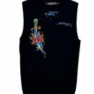 ED HARDY by Christian Audigier- Vtg Black Sleeveless Pullover Vest~NEW~M-2XL