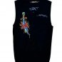 ED HARDY by Christian Audigier- Vtg Black Sleeveless Pullover Vest~NEW~M-2XL