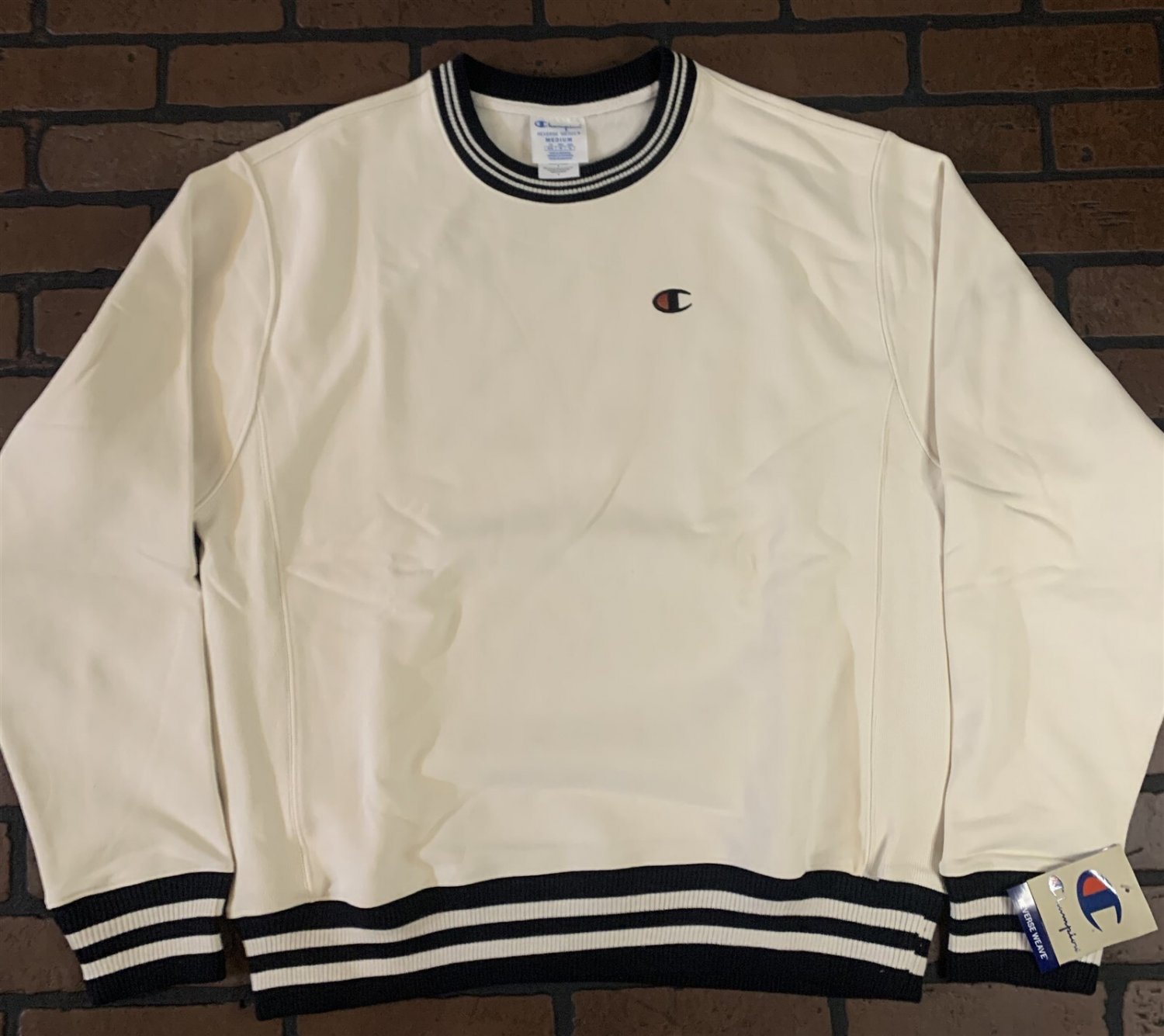 CHAMPION Cream Crew Neck Men's Sweater ~BRAND NEW~ S