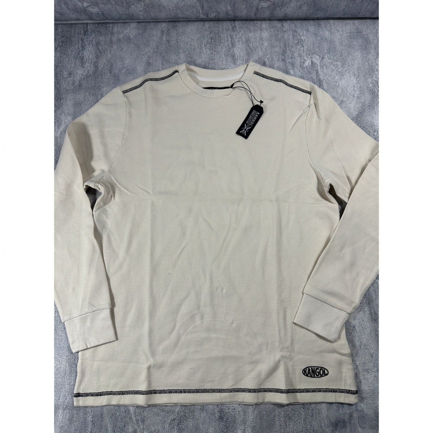 Kangol White Thermal Long Sleeve Shirt ~New with Sizes S, M, L, XL, XXL~