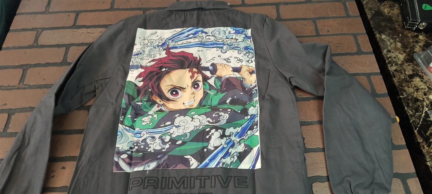 Primitive x Demon Slayer Tanjiro Collab Charcoal Windbreaker ~Never Worn~ S XL