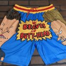 BEAVIS & BUTTHEAD Blue Headgear Classics Basketball Shorts ~Never Worn~ S XL