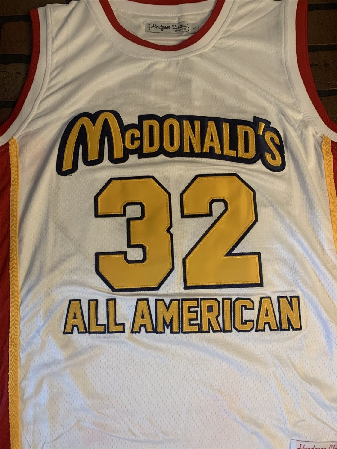 LEBRON McDonalds "32"Headgear Classics Basketball Jersey~Slight Dye Defect~S 2XL